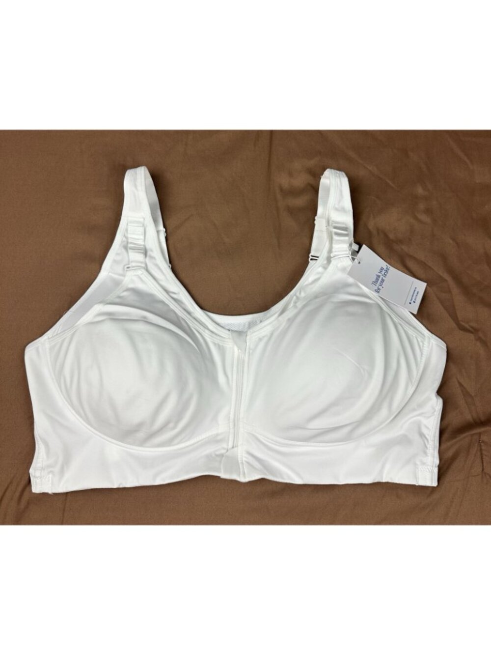 RosyLift Wireless Support Bra White Front Zip Full Coverage 5XL Plus Size - Picture 5 of 13